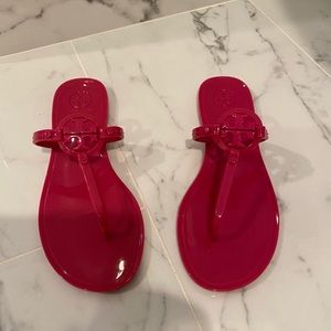 Tory Burch Mini Miller Flat Hot Pink Sandal size 8